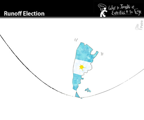 Cartoon: Runoff Election (medium) by PETRE tagged argentina,elections,wahlen,stichwahl