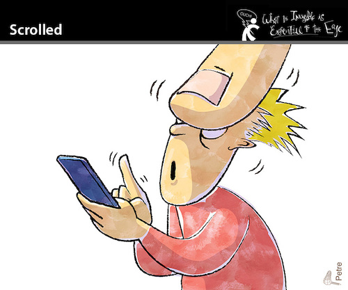 Cartoon: SCROLLED (medium) by PETRE tagged handy,smartphone,scrolling
