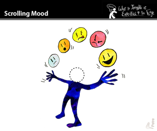 Cartoon: Scrolling Mood (medium) by PETRE tagged scrolling,mood,stimmung