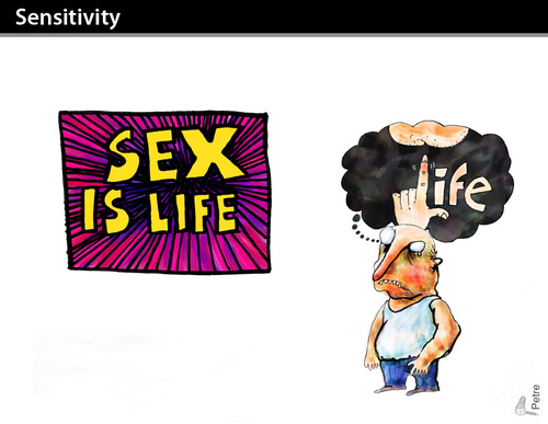 Cartoon: SENSITIVITY (medium) by PETRE tagged life,of,meaning