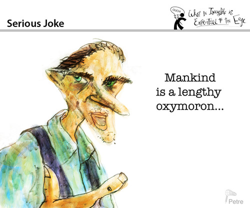 Cartoon: Serious Joke (medium) by PETRE tagged language