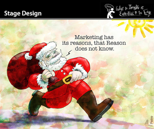 Cartoon: Stage Design (medium) by PETRE tagged weihnachten,weihnachtmann,santaclaus,christmas