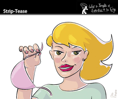 Cartoon: Strip-Tease (medium) by PETRE tagged stripper,striptease,coronavirus,covid19,surgicalmask