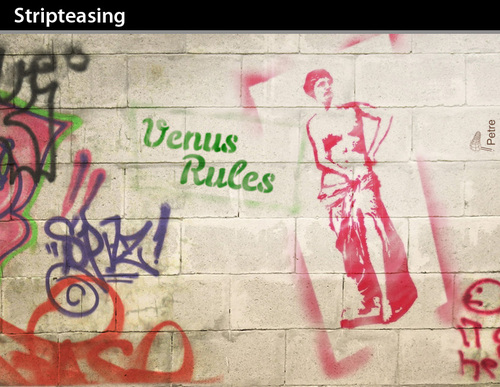 Cartoon: Stripteasing (medium) by PETRE tagged graffiti,stencil,venus,milo