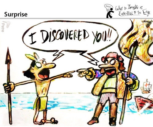 Cartoon: Surprise (medium) by PETRE tagged america,discovery,colombus