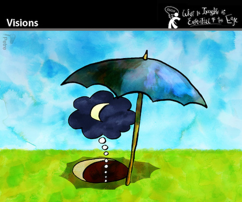 Cartoon: Visions (medium) by PETRE tagged problems,happiness,pesimism,optimism