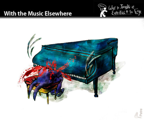 Cartoon: With the Music Elsewhere (medium) by PETRE tagged piano,bite,mouth,eat