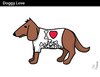 Cartoon: Doggy Love (small) by PETRE tagged dogs tshirts love bones