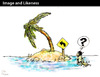 Cartoon: Image and Likeness (small) by PETRE tagged pictogram,desert,island