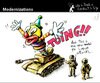 Cartoon: Modernizations (small) by PETRE tagged surprise,attack,war
