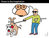 Cartoon: Power to the Imagination (small) by PETRE tagged sex,blindness,dogs