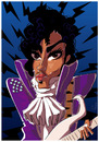 Cartoon: Prince (small) by PETRE tagged prince,rock,star,eighties,guitarist,caricature