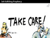 Cartoon: SELF-FULFILLING PROPHECY (small) by PETRE tagged cmmunication,media,messages,news,reality