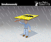 Cartoon: Simultaneously (small) by PETRE tagged banner,plakat,rain,regen