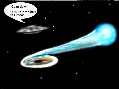 Cartoon: Black hole (medium) by Hezz tagged greece,euro