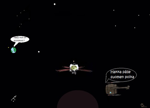 Cartoon: First ever sond  to Pluto (medium) by Hezz tagged space