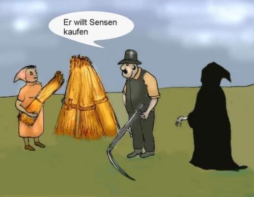 Cartoon: Han vill köpa lien (medium) by Hezz tagged lien