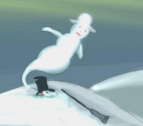 Cartoon: Melted. Schneemann weg (medium) by Hezz tagged spirit,of