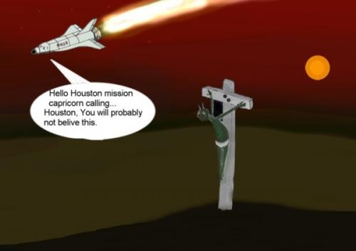 Cartoon: Mission Capricorn (medium) by Hezz tagged spacemission,capricorn,hezz