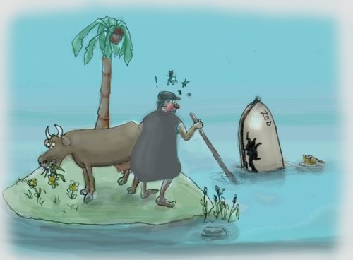 Cartoon: Still off (medium) by Hezz tagged island,desert