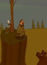 Cartoon: Saved at last. (small) by Hezz tagged saved,bear,forest,rock