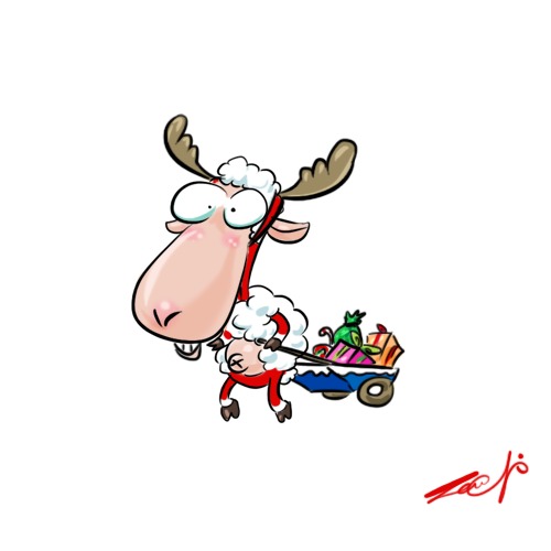 Cartoon: The fake reindeer Noel 2011 (medium) by thinhpham tagged noel,sheep,reindeer,fake,funny,zenchip
