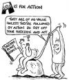 Cartoon: A is for ACTION! (small) by CartoonGenius tagged motivational,cartoon,funny,motivator,take,action