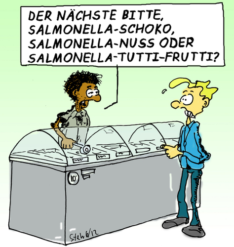 Cartoon: Eisdielen-Saison (medium) by Matthias Stehr tagged eis,sommer,salmonellen