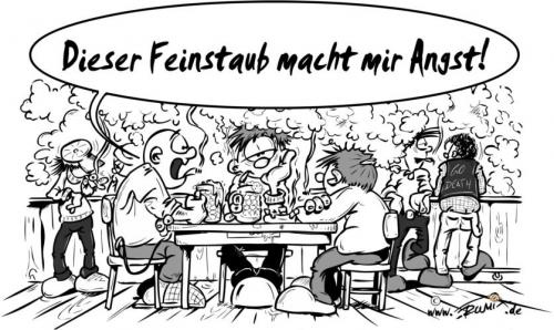 Cartoon: Feinstaub (medium) by Trumix tagged belastung,umwelt,feinstaub,smog,luftverschmutzung,feinkost,abgas,verkehr