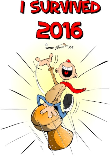Cartoon: I survided 2016 (medium) by Trumix tagged 2016,survided,überleben,neues,jahr,silvester,2016,survided,überleben,neues,jahr,silvester