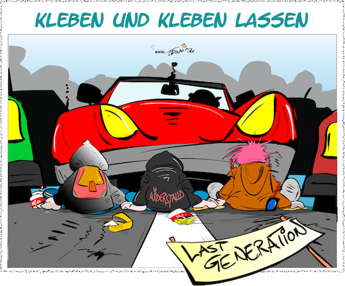 Cartoon: Last generation (medium) by Trumix tagged autobahnbesetzer,autobahn,sanierung,lastgeneration,autobahnbesetzer,autobahn,sanierung,lastgeneration