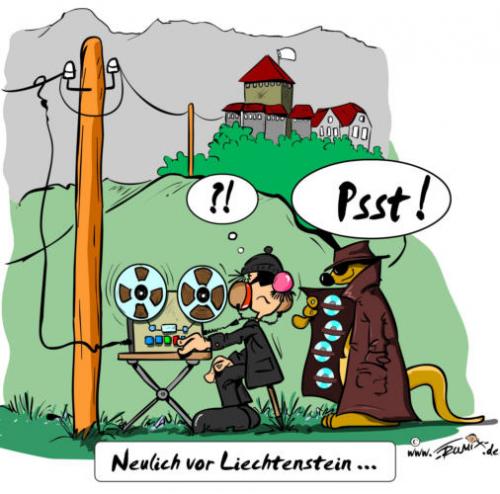 Cartoon: Neulich vor Liechtenstein (medium) by Trumix tagged liechtenstein,stiftungen,zumwinkel,lichtentein,steueroase,steuerflucht,steuerhinterziehung,bnd