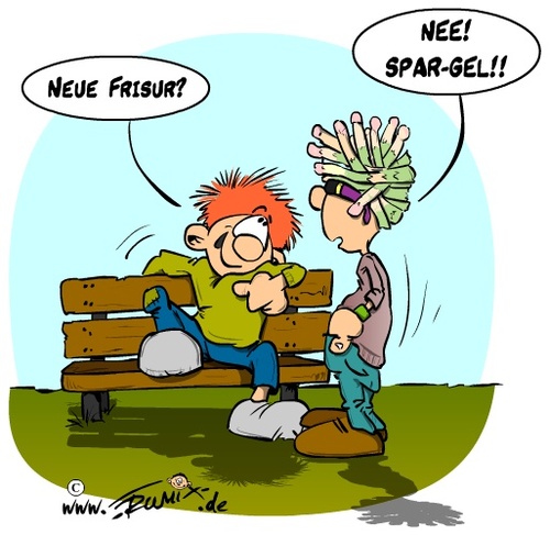 Cartoon: Neue Frisur (medium) by Trumix tagged spargel,spar,gel,frisur,haare,styling,hairstyle,trummix,lifestyle