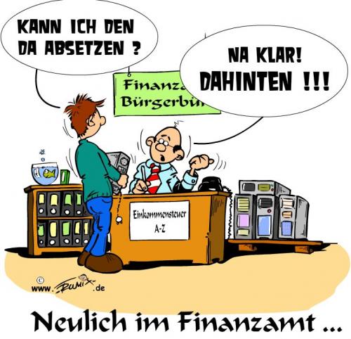 Cartoon: Neulich im Finanzamt (medium) by Trumix tagged finanzamt,beamte,absetzen,finanzen