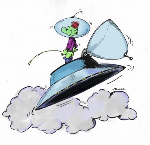 Cartoon: Saurer Regen (medium) by Trumix tagged ufo,saurer,regen,sauer,umwelt,klimawandel