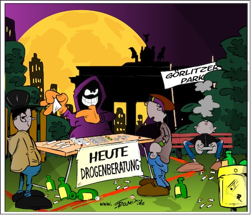 Cartoon: Stehplätze fuerDrogenverkauf (medium) by Trumix tagged drogenumschlagplatz,görlitzer,berlin,dealern,dealer,trumix,drogenumschlagplatz,görlitzer,berlin,dealern,dealer