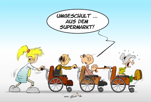 Cartoon: Umgeschult ... (medium) by Trumix tagged pflegekraft,mangel,pflege,umschulung,notstand,pflegekraft,mangel,pflege,umschulung,notstand
