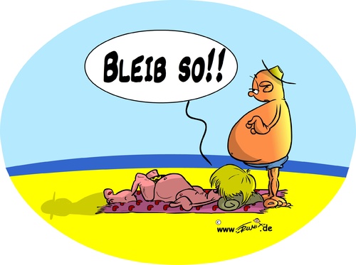 Cartoon: Urlaubs-Ergüsse (medium) by Trumix tagged meer,strand,tummix,ufer,schatten,hitze,mallorca,urlaub