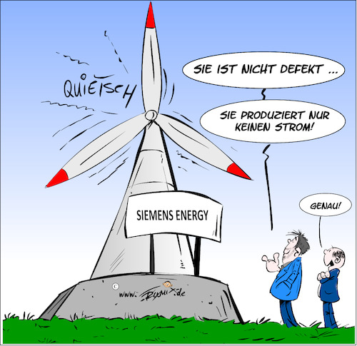 Cartoon: Windturbine Siemens Energy (medium) by Trumix tagged artenschutz,windkraft,windkraftanlagen,energiewende,habeck,ampel,artenschutz,windkraft,windkraftanlagen,energiewende,habeck,ampel