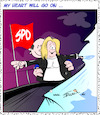 Cartoon: My heart will go on ... (small) by Trumix tagged faeser,spd,absturz,wahlen,hessen,bundesinnenministerin