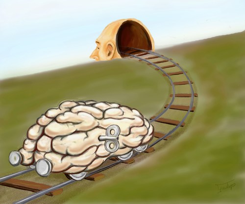 Cartoon: brain train (medium) by gartoon tagged train,brain