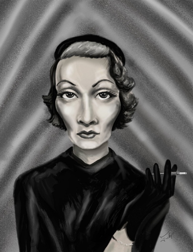 Cartoon: Marlene Dietrich (medium) by gartoon tagged dietrich,marlene