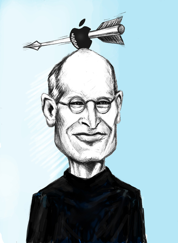 Cartoon: Steve Jobs (medium) by gartoon tagged people,entrepreneur,marketer,inventor