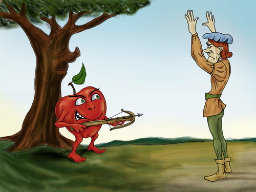 Cartoon: The revenge (medium) by gartoon tagged william,tell,hero,apple