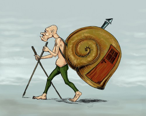 Cartoon: the wanderer (medium) by gartoon tagged wanderer,the