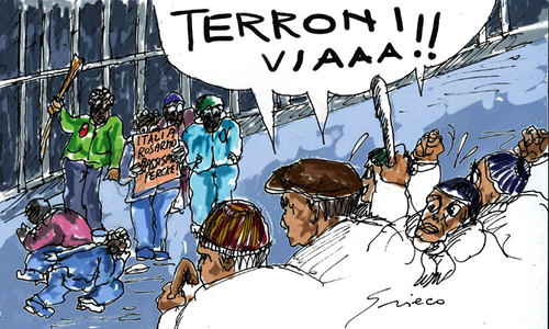 Cartoon: A SUD DEL SUD (medium) by Grieco tagged grieco,sud,rosarno,immigrati
