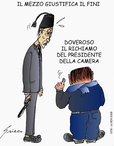 Cartoon: Il Mezzo (medium) by Grieco tagged grieco,berlusconi,fini