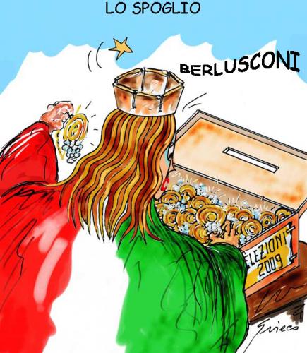 Cartoon: Lo Spoglio (medium) by Grieco tagged grieco,elezioni,berlusconi,risultati