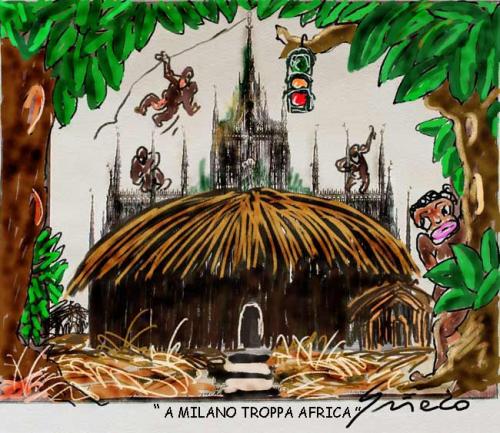 Cartoon: Milano Africa (medium) by Grieco tagged grieco,milano,africa