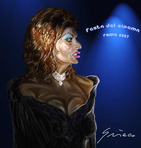 Cartoon: Sofia Loren (medium) by Grieco tagged grieco,loren,cinema